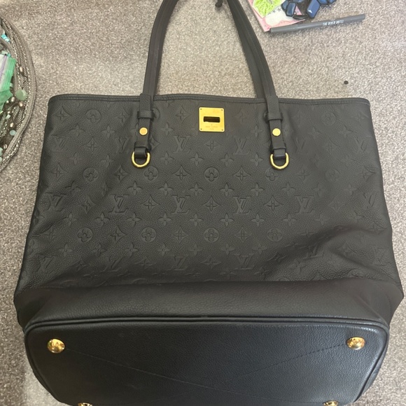 Louis Vuitton navy blue monogram Empreinte Citadine Tote - Picture 2 of 6